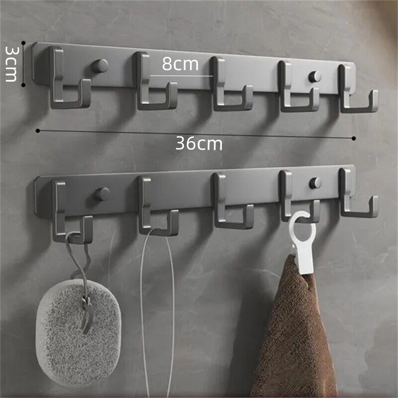Key Holder Rack With 3 To 7 Hooks Wall Mounted