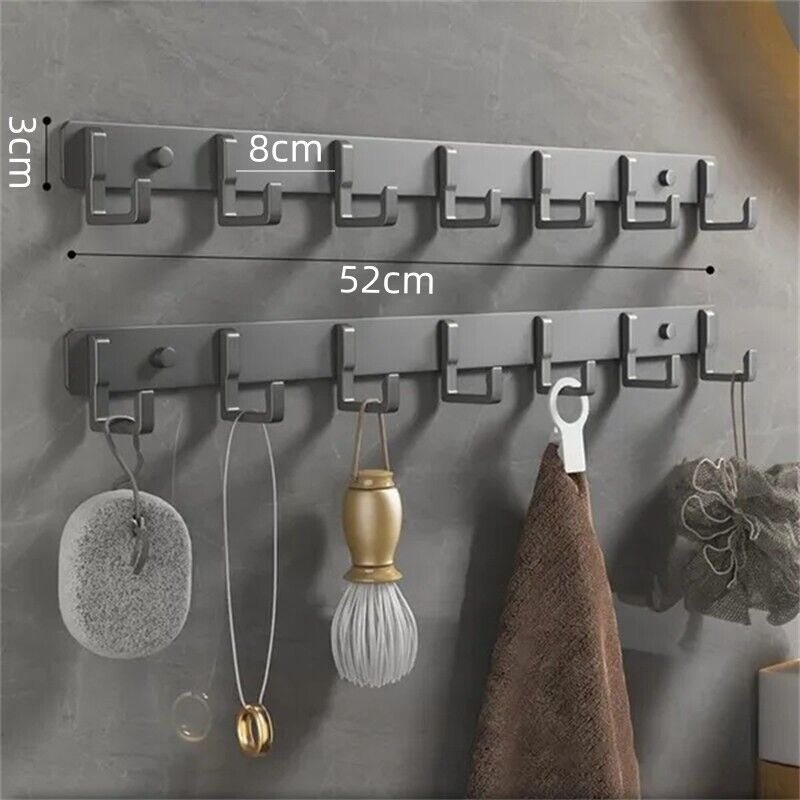 Key Holder Rack With 3 To 7 Hooks Wall Mounted