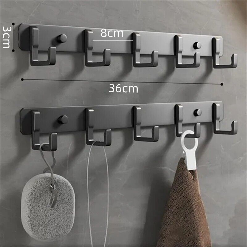 Key Holder Rack With 3 To 7 Hooks Wall Mounted