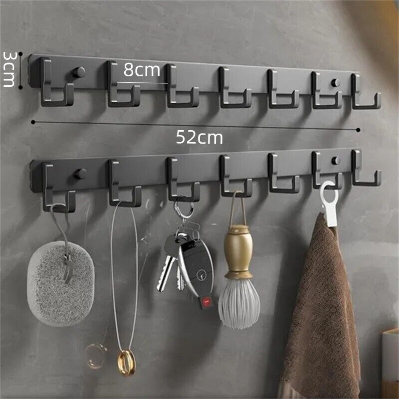 Key Holder Rack With 3 To 7 Hooks Wall Mounted