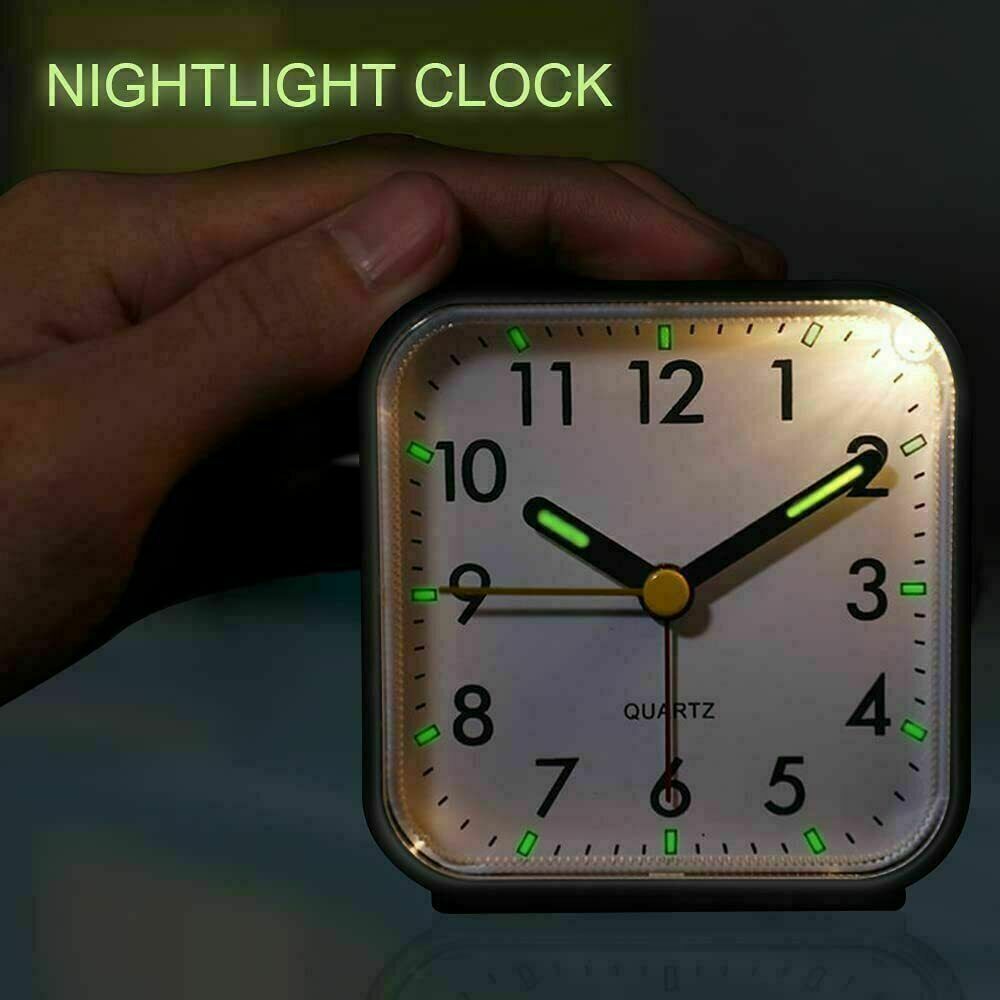 Analogue Bedside Alarm Clock With Night Light