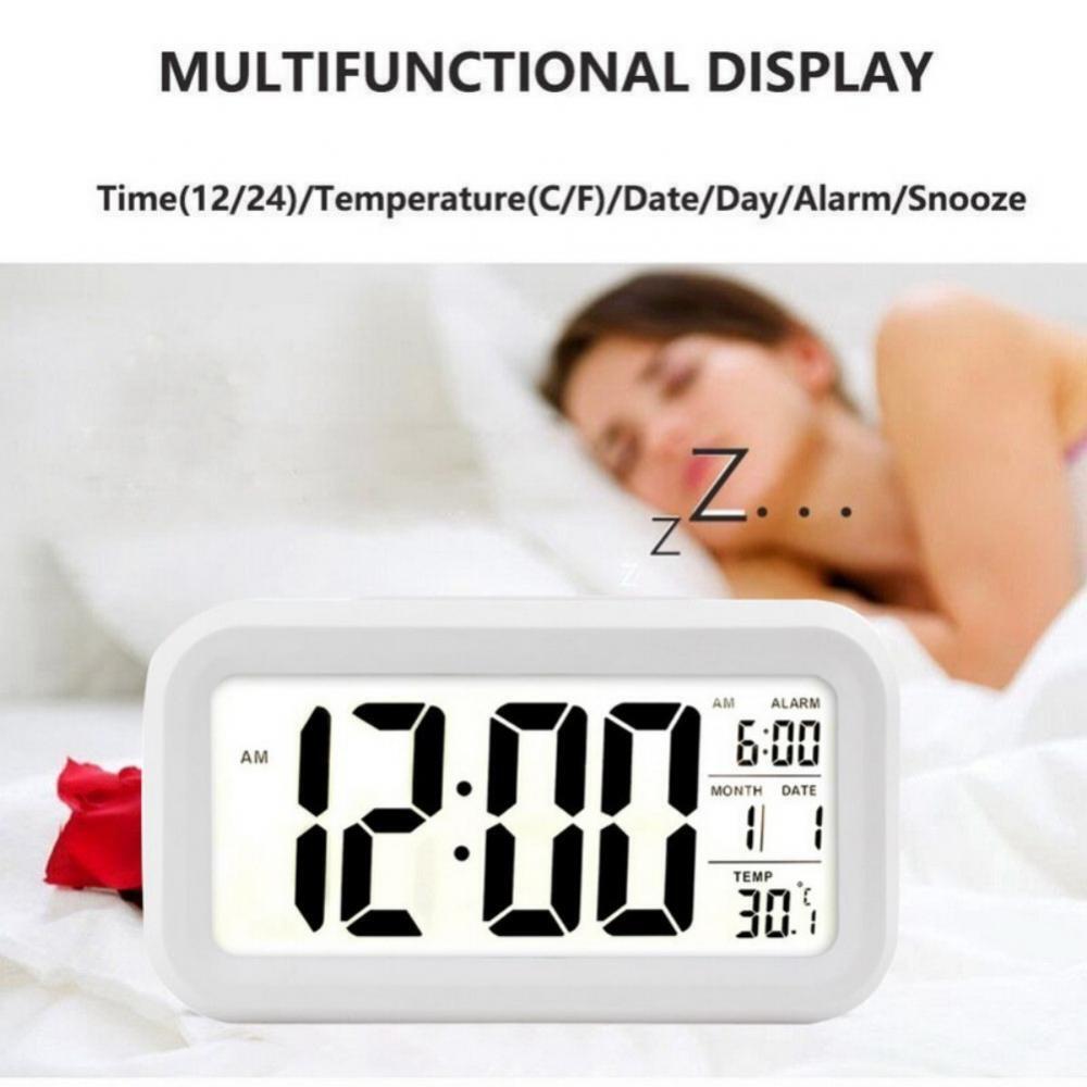 Digital Bedside Alarm Clock With Date And Temperature Display