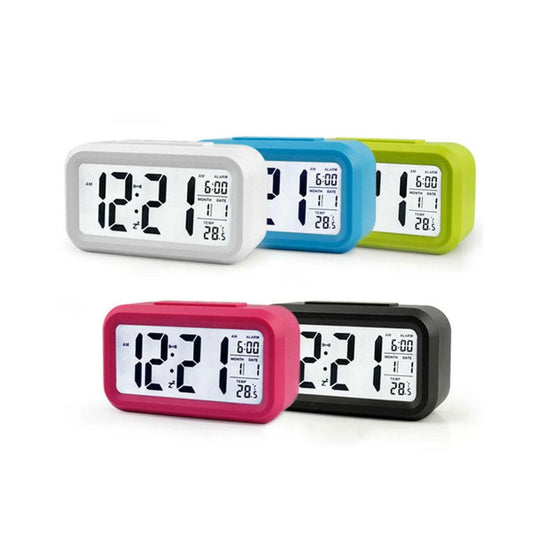 Digital Bedside Alarm Clock With Date And Temperature Display