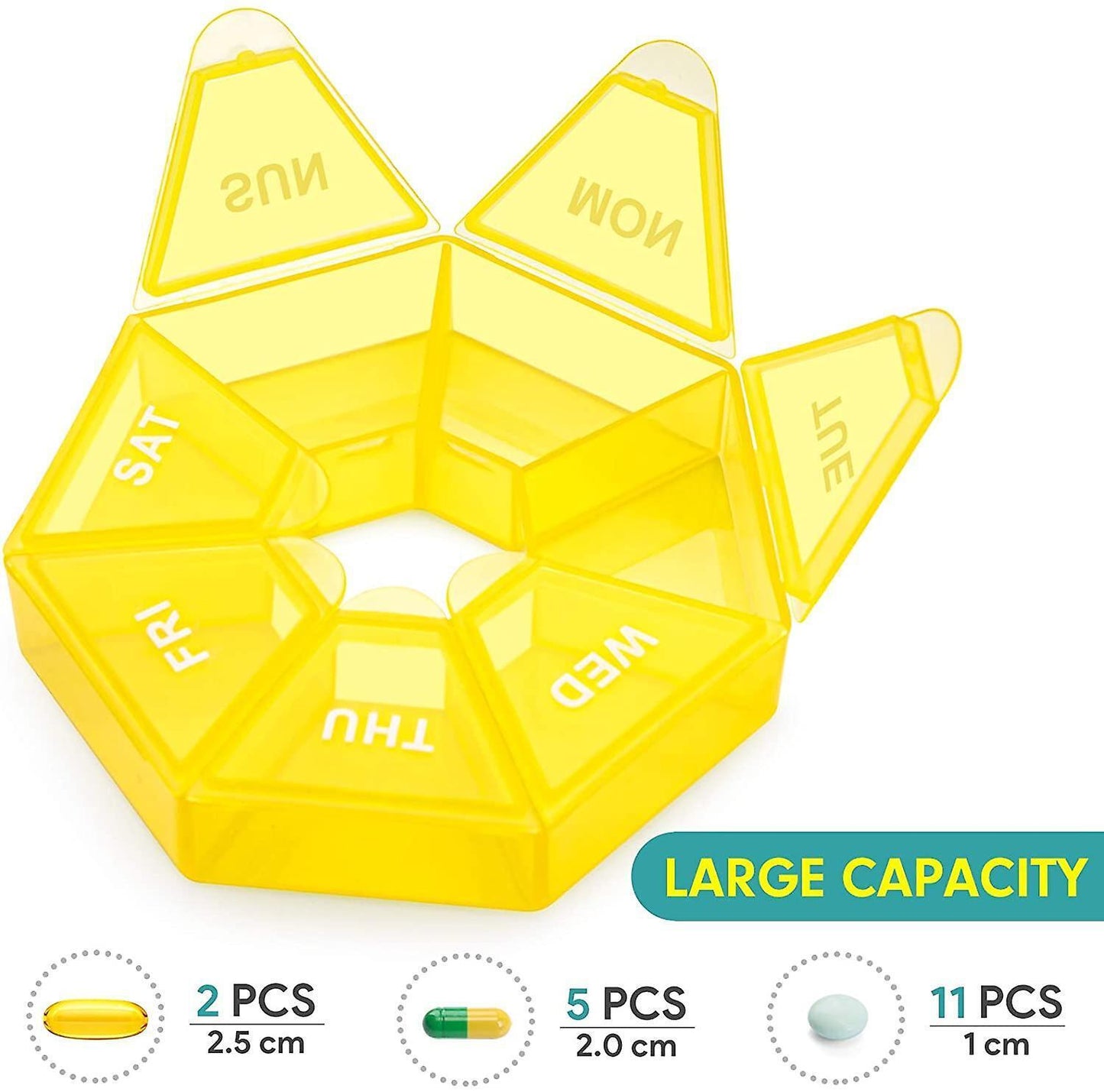 Weekly 7 Day Round Pill Box Medicine Tablet Organiser Storage Case
