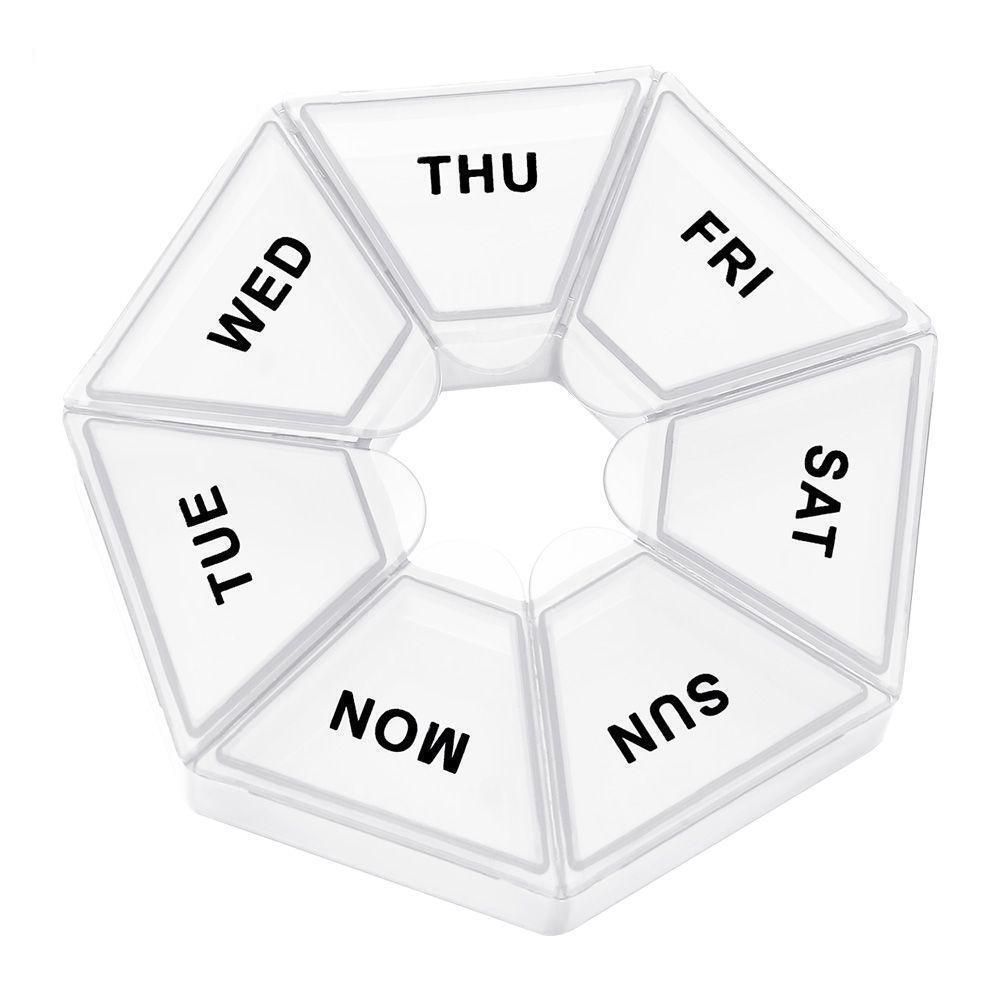 Weekly 7 Day Round Pill Box Medicine Tablet Organiser Storage Case