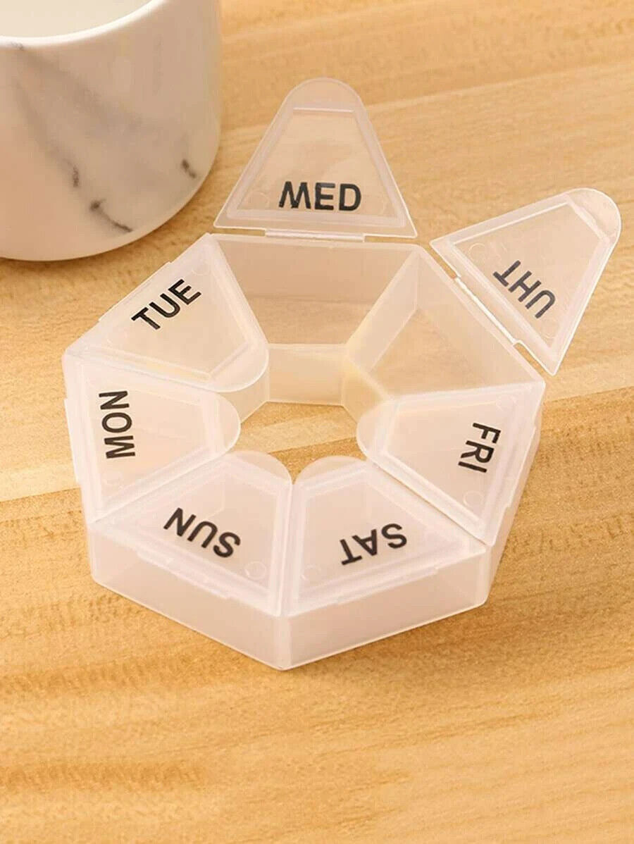 Weekly 7 Day Round Pill Box Medicine Tablet Organiser Storage Case