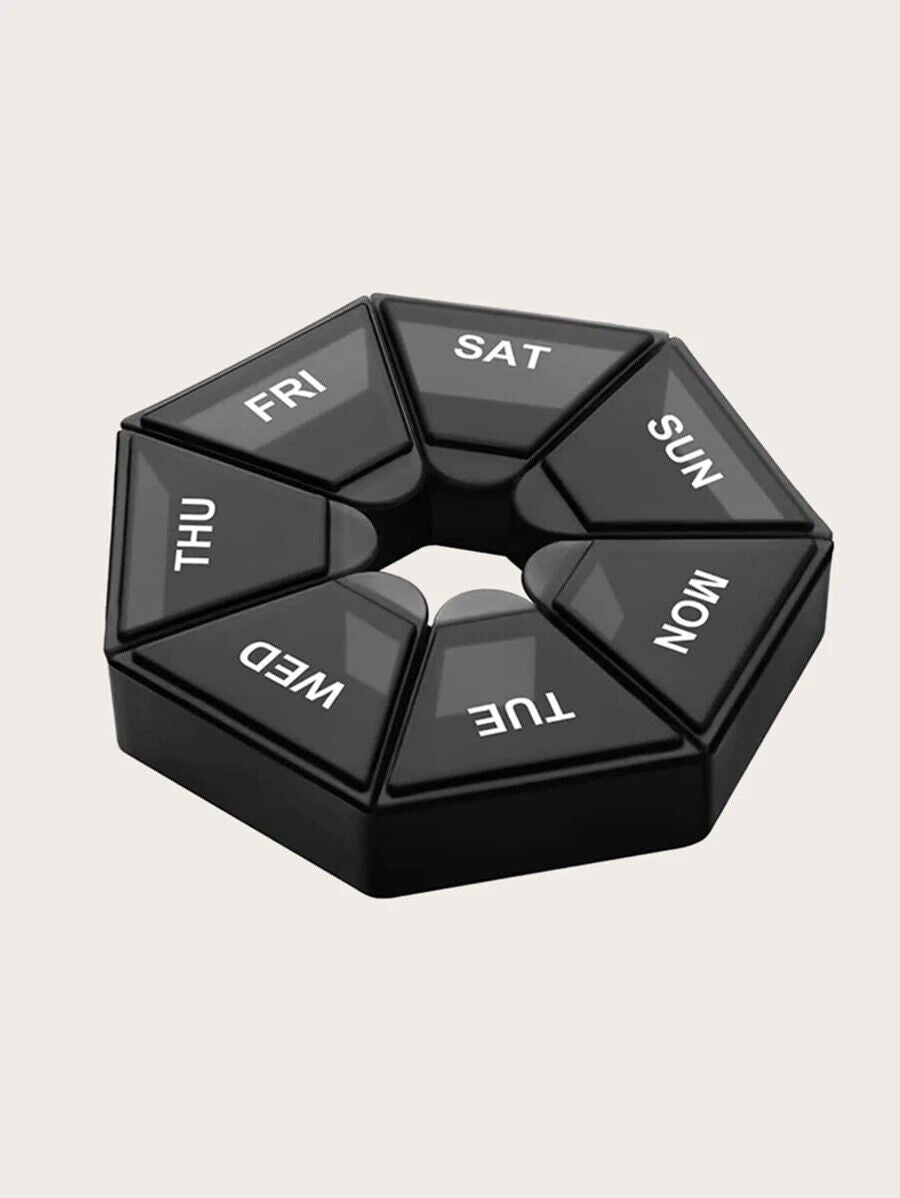 Weekly 7 Day Round Pill Box Medicine Tablet Organiser Storage Case