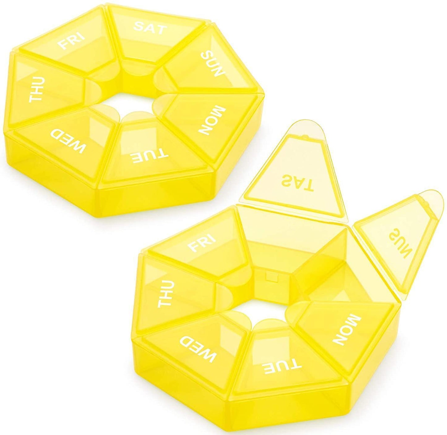 Weekly 7 Day Round Pill Box Medicine Tablet Organiser Storage Case