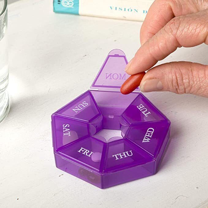 Weekly 7 Day Round Pill Box Medicine Tablet Organiser Storage Case