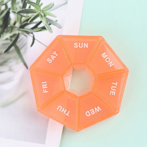 Weekly 7 Day Round Pill Box Medicine Tablet Organiser Storage Case