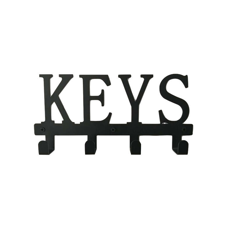 Black Key Holder Storage Hooks Wall Mounted Rack