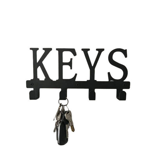 Black Key Holder Storage Hooks Wall Mounted Rack