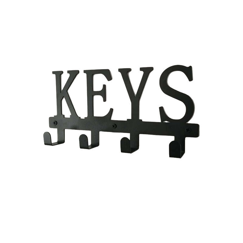 Black Key Holder Storage Hooks Wall Mounted Rack