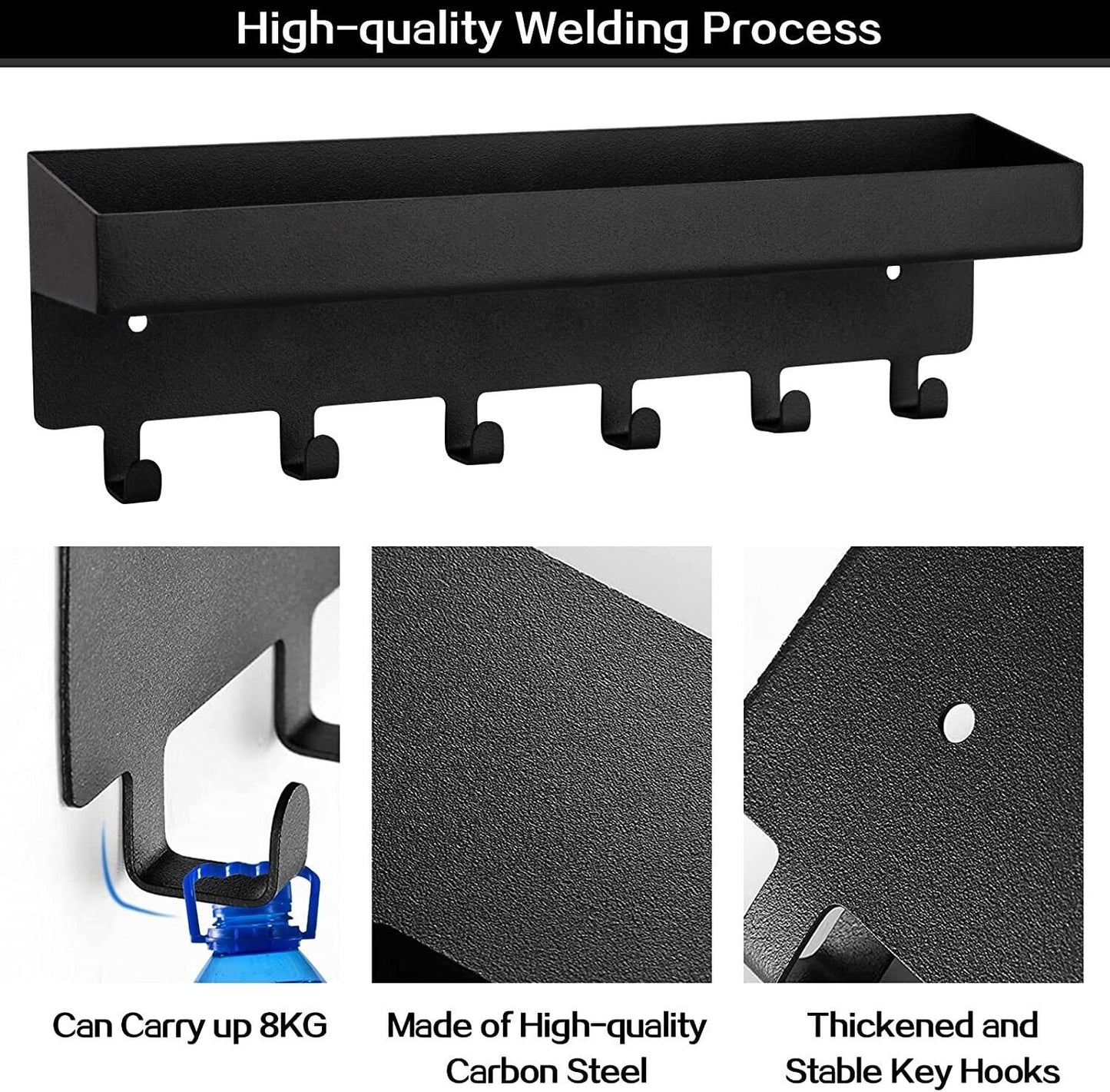 Key Holder Hooks With Tray Wall Mounted