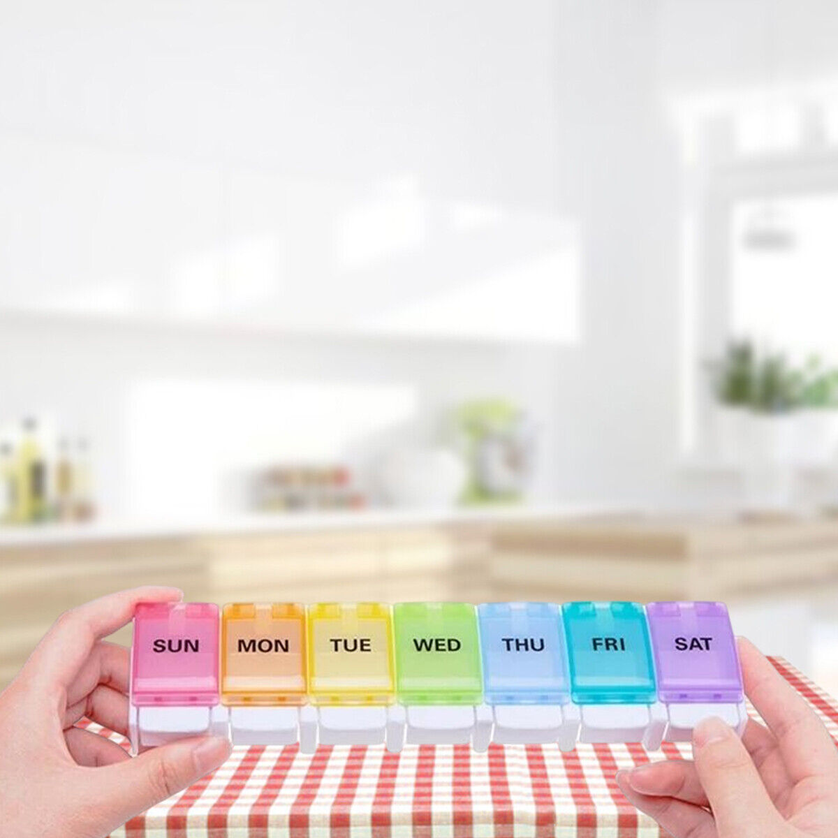 Weekly 7 Day Pill Box Rainbow Coloured Medicine Tablet Organiser Storage Case