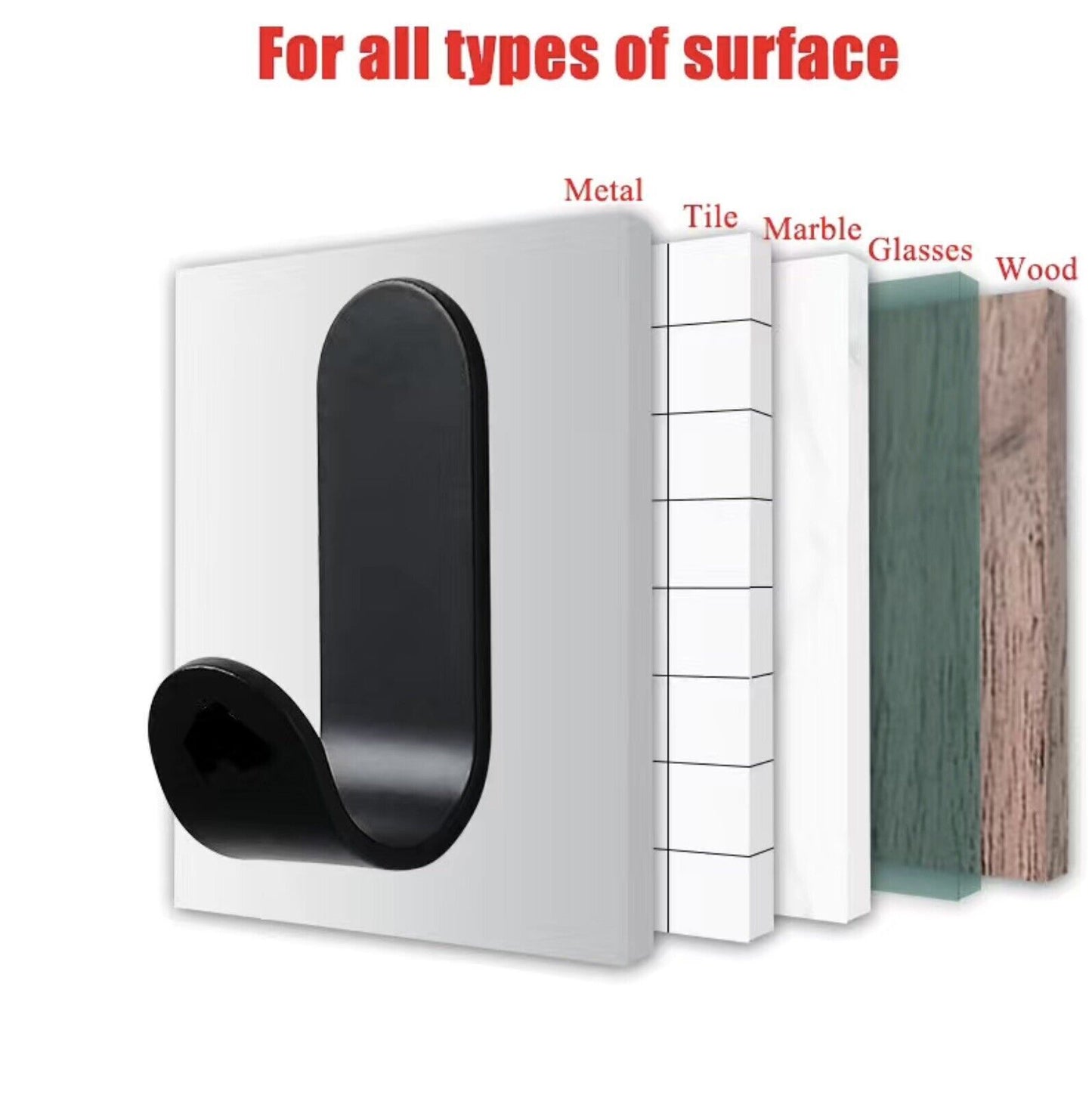 Self Adhesive Key Holder Storage Hooks Wall Mounted Pack of 6