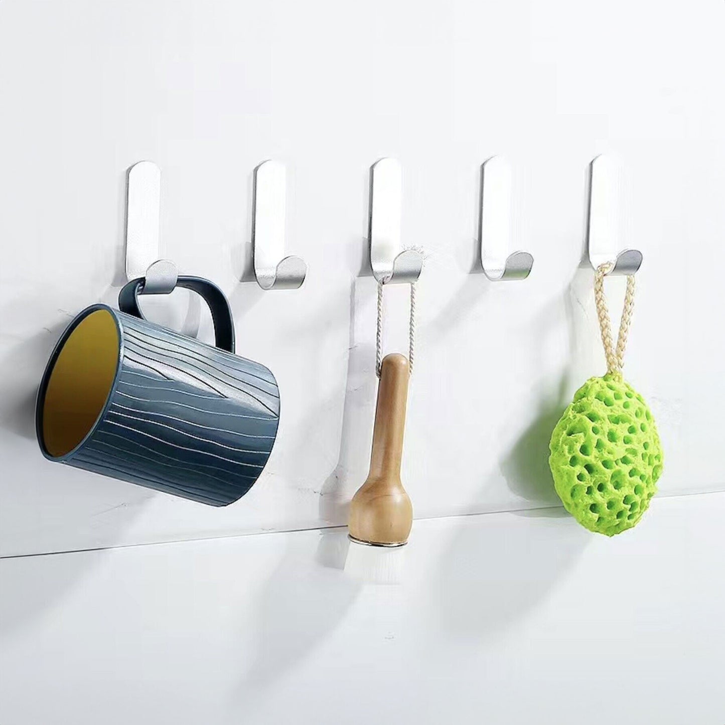 Self Adhesive Key Holder Storage Hooks Wall Mounted Pack of 6