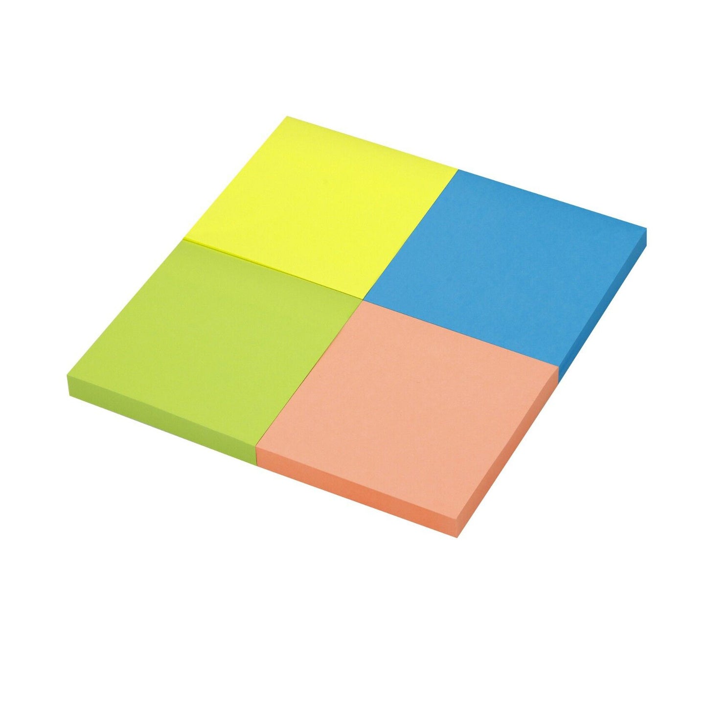 Sticky Notes Removable Reminder Pads Neon Square 76x76 mm Pack of 4