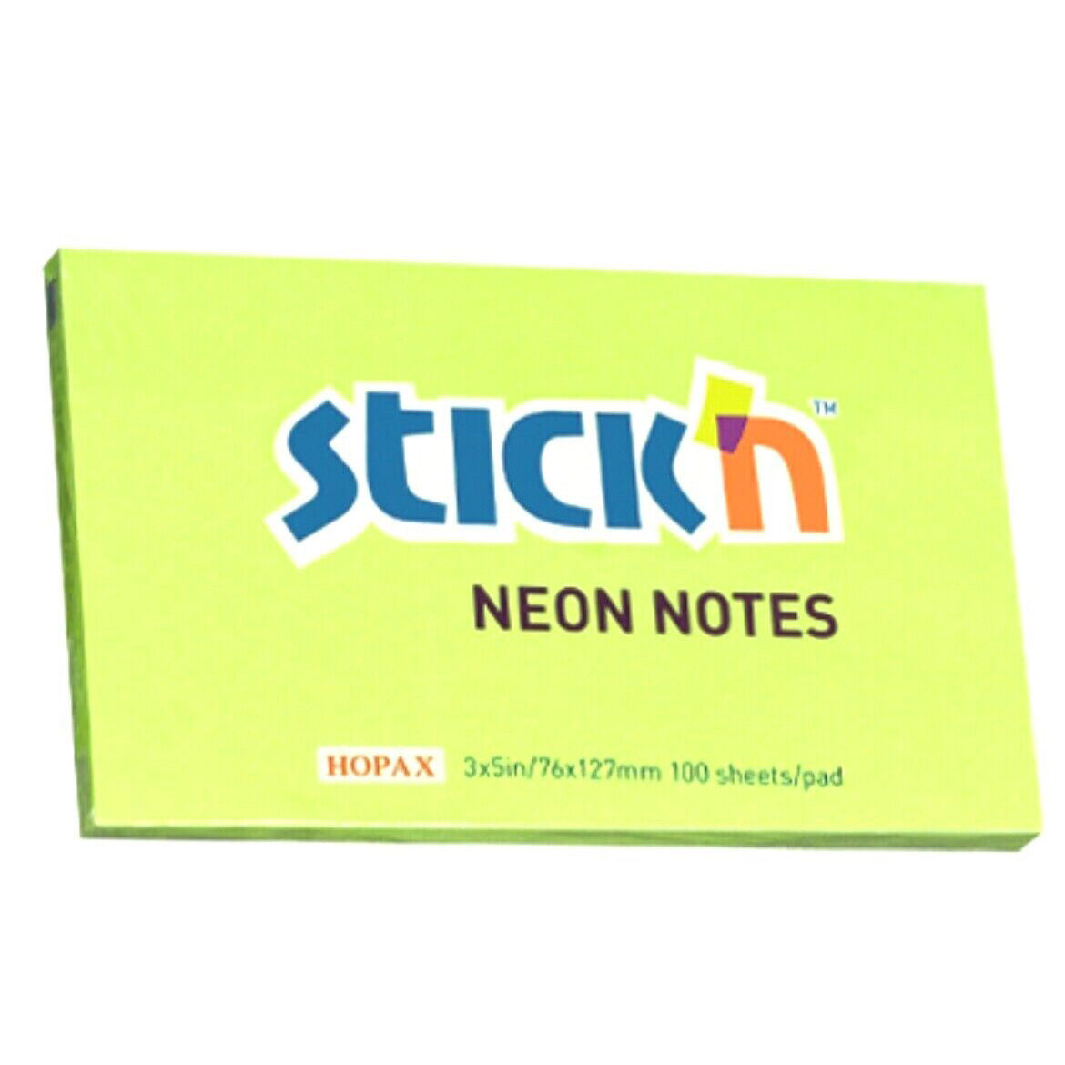 Sticky Notes Neon Pack of Three 76x127 mm