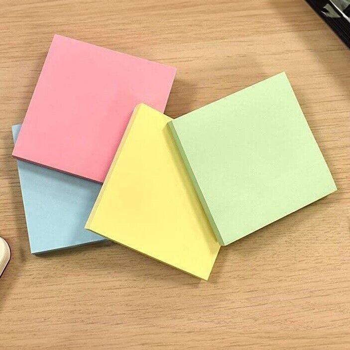 Sticky Notes Removable Reminder Pads Pastel Square 76x76 mm Pack of 2