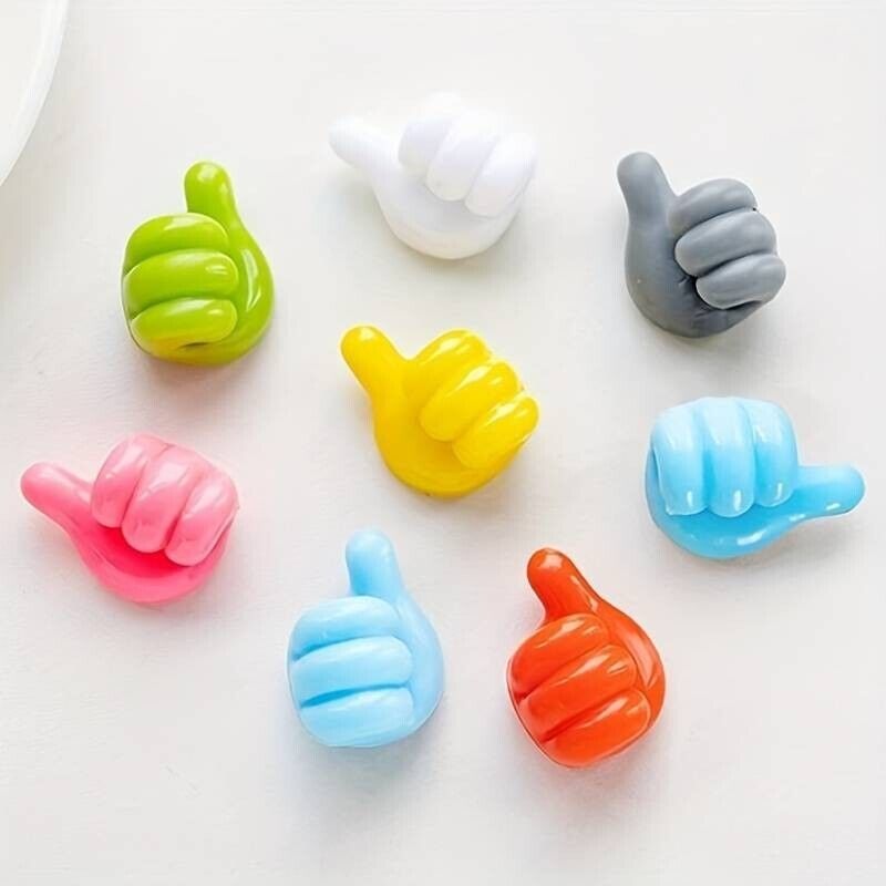 Thumbs Up Shape Key Holder Self Adhesive Wall Hooks Pack of 10