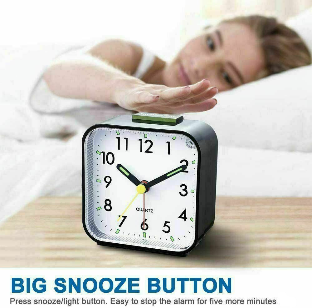 Analogue Bedside Alarm Clock With Night Light