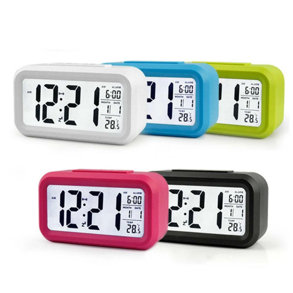 Digital Bedside Alarm Clock With Date And Temperature Display