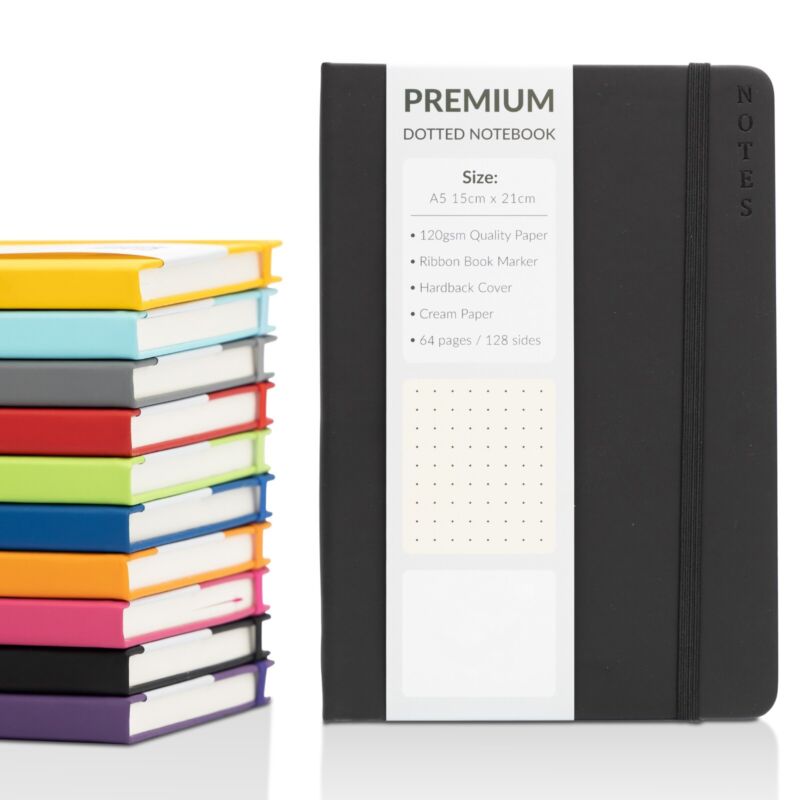 A5 Hardback Premium Dotted Bullet Journal Notebook