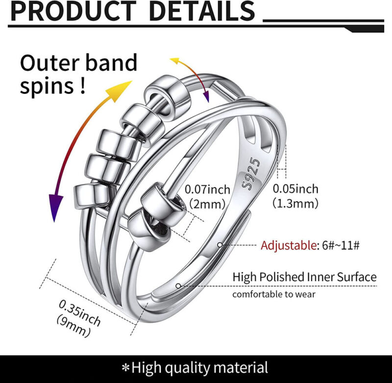 Silver Spinning Fidget Ring