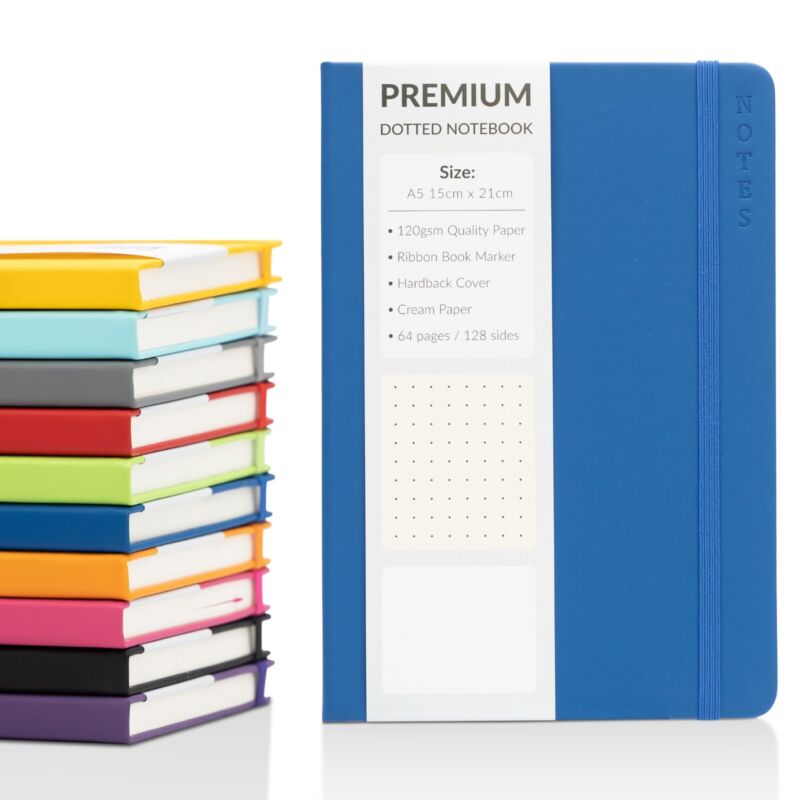 A5 Hardback Premium Dotted Bullet Journal Notebook