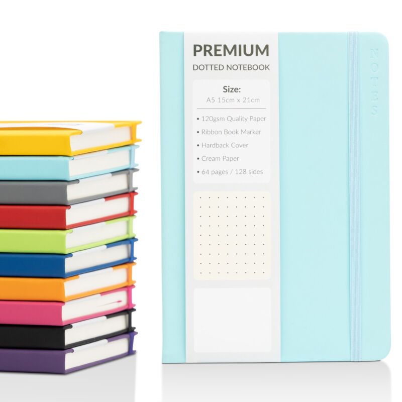 A5 Hardback Premium Dotted Bullet Journal Notebook