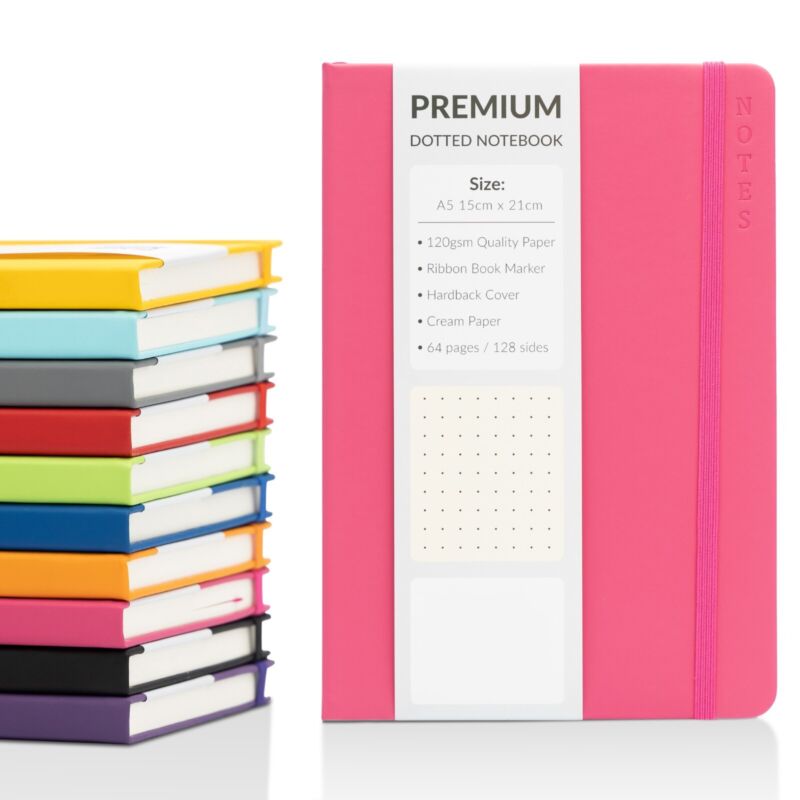 A5 Hardback Premium Dotted Bullet Journal Notebook
