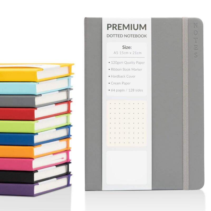 A5 Hardback Premium Dotted Bullet Journal Notebook