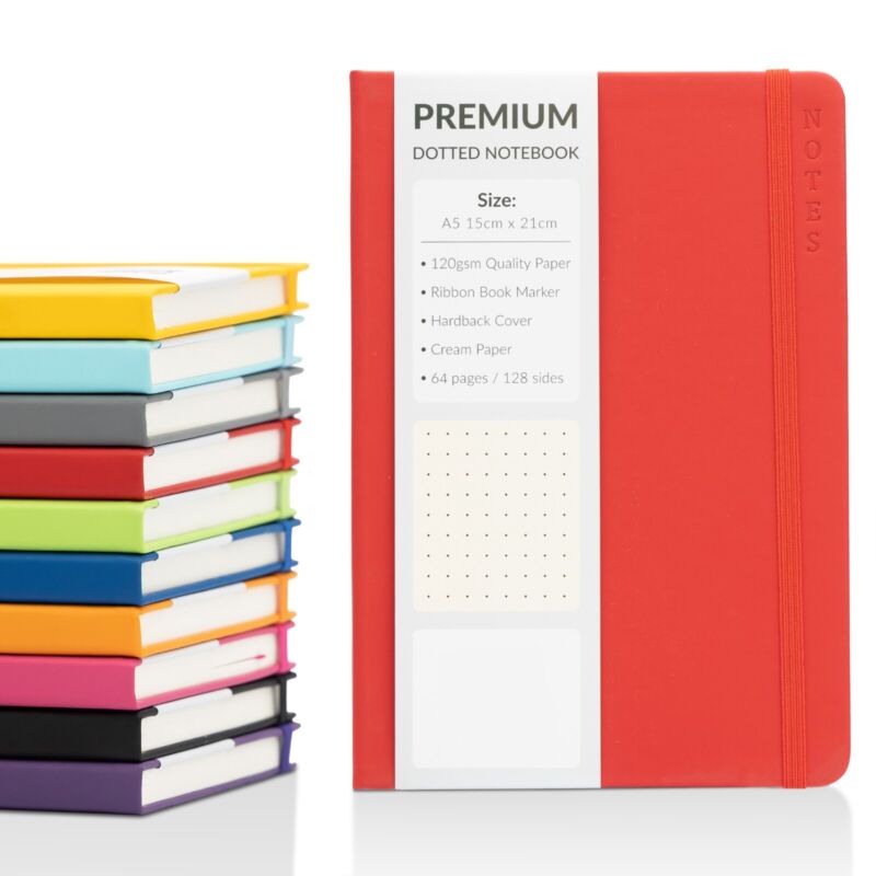 A5 Hardback Premium Dotted Bullet Journal Notebook
